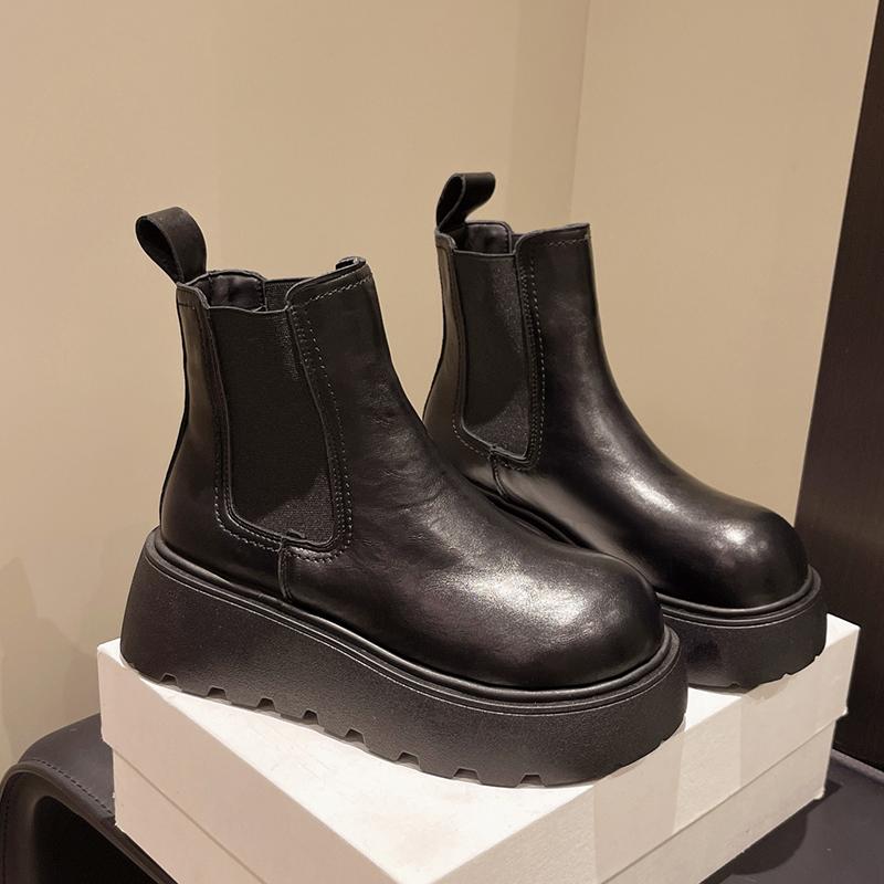 Platform Heel Women Ankle Fashion Slip on Autumn Winter Keep Warm Short Booties De Mujer for Adult Women