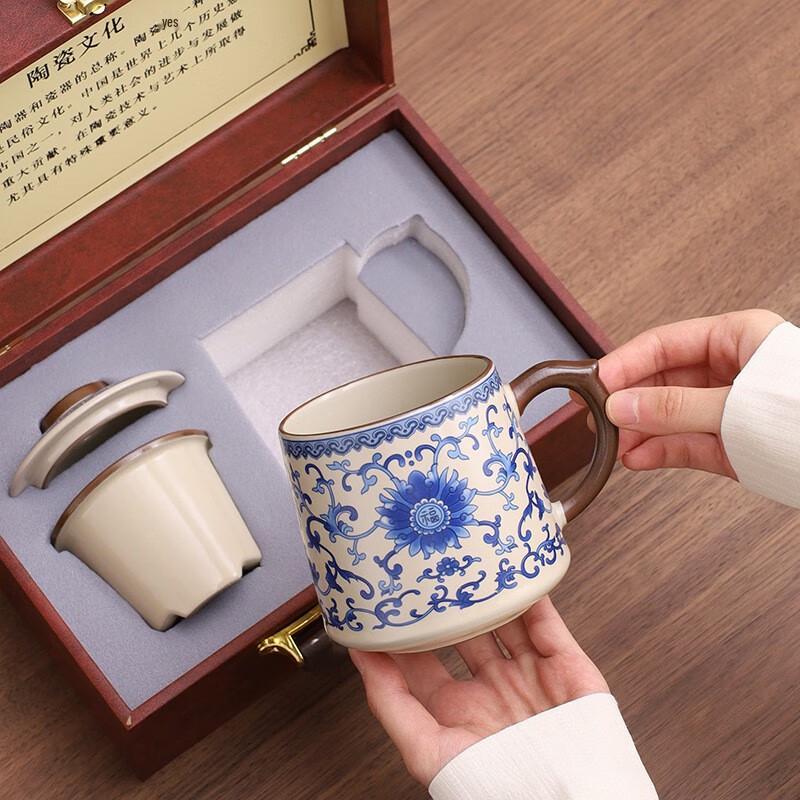 Hao Ku Ceramic Business Gift Mug with Lid