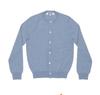CDG Kawakyu Wool PLAY Cardigan with Red Heart Accent - Japanese Casual Fine Wool Long Sleeve Sweater