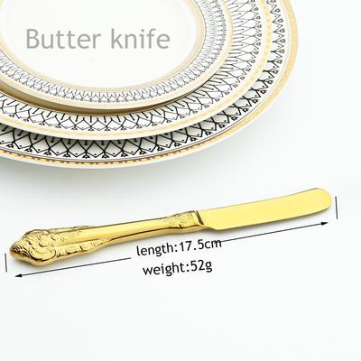 Retro Luxus Gold Silber Geschirr Vintage Besteck 18/10 Edelstahl Buttermesser Hochzeit Besteck Western Geschirr Set