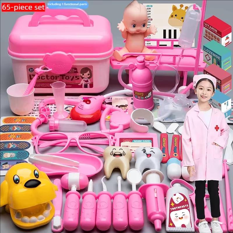 Arzt Krankenschwester Rollenspiel Set Medizinische Werkzeuge Mit Stethoskop Spritzen In Einer Spielzeug-Trolley-Box Ideales Geschenk für Kinder Jungen Mädchen