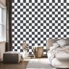 Checkerboard Wallpaper White and Navy Blue for Living Room and Bedroom 50x1000