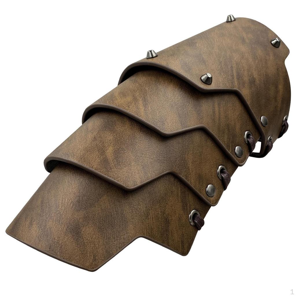Wrist Bracer MedievalStyle Forearm Cuff with Laces Laceup Bracers Metal Rivets for Roleplayers,