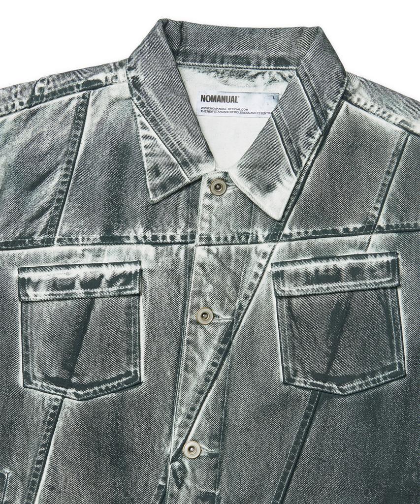 Nomanual Stained D.L Denim Trucker Jacket - Stained White