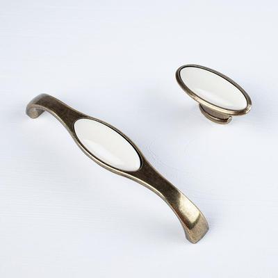Ferro Fiori Zamak Knob Bracket Handle Pulls for Kitchen and Cabinet, Bronze Cabinet and Drawer Pulls