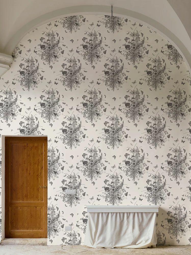 

Белые и черные эскизы бабочек ПВХ обои ретро самоклеящиеся цветочные обои элегантная виниловая наклейка для мебельного шкафа 44cmx300cm