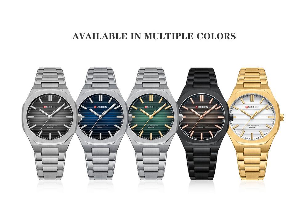 CURREN 8456 Men's Business Quartz Waterproof Steel Wristwatch