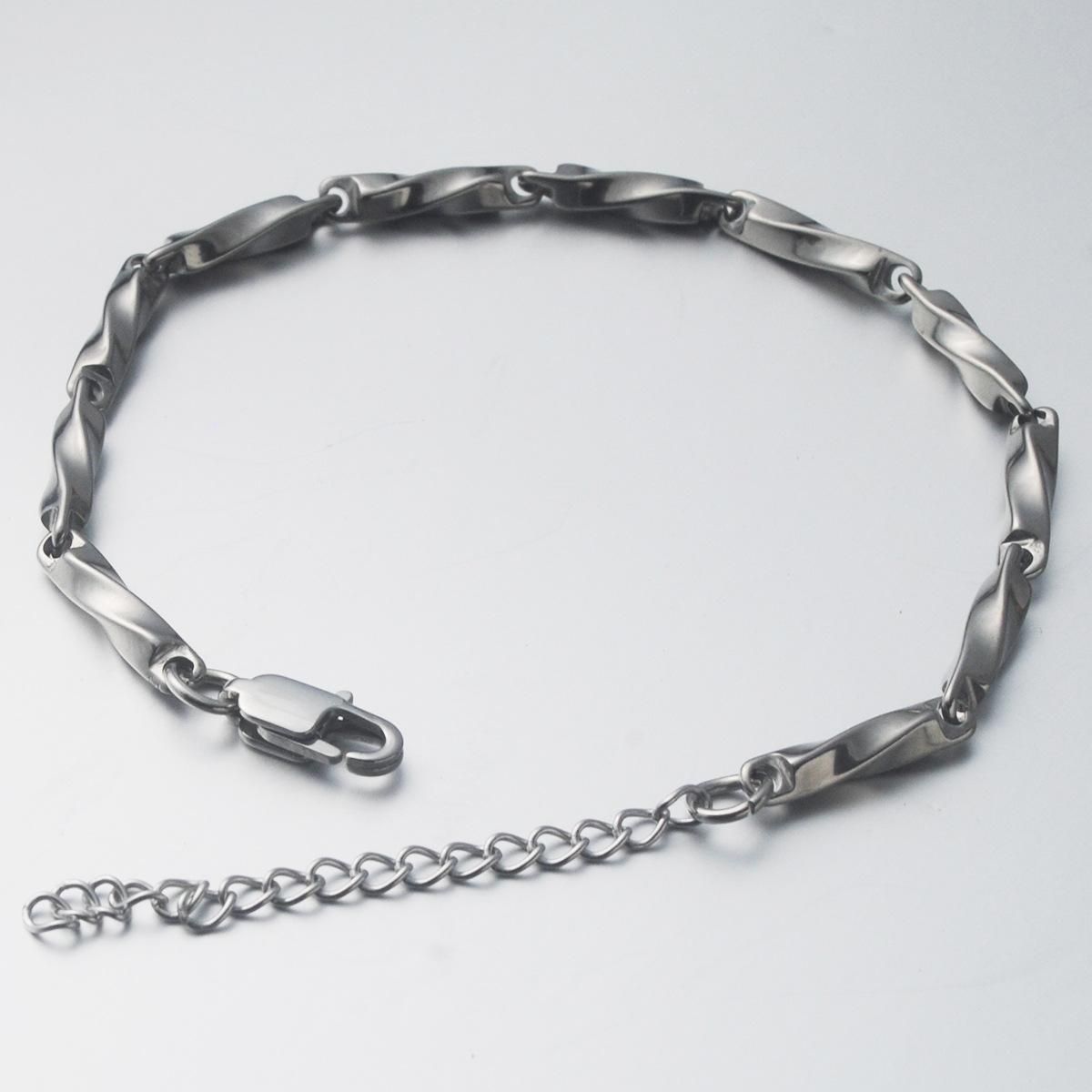 

Браслет серебряного цвета из нержавеющей стали с цепочкой из семян дыни для мужчин и женщин, модные украшения, лучший подарок 20+5cm