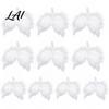 Christmas Tree Ornaments 10Pcs White Feather Angel Wings Ornament for Decoration Soft Fluffy Exquisite Party Favors Hanging Pendant with Lanyard