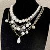 Choker Clavicle Chain Women Charm Sweater Chain Exaggerate Pearl Multilayer Necklace  Gifts