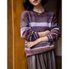 Demana Women's Vintage Striped Glitter Knit Sweater