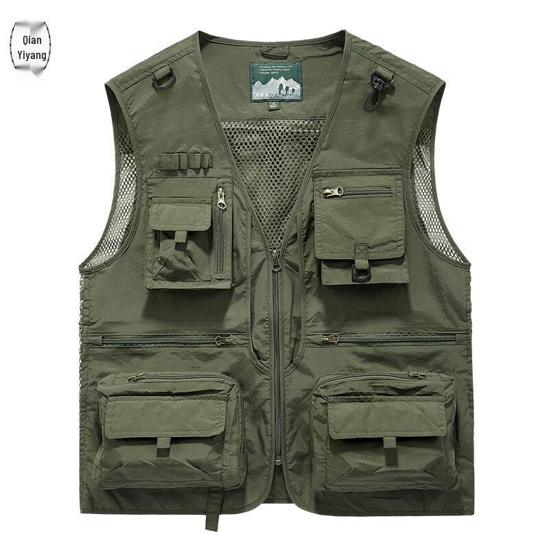 Men s Summer Multi-Pocket Outdoor Work Vest XL