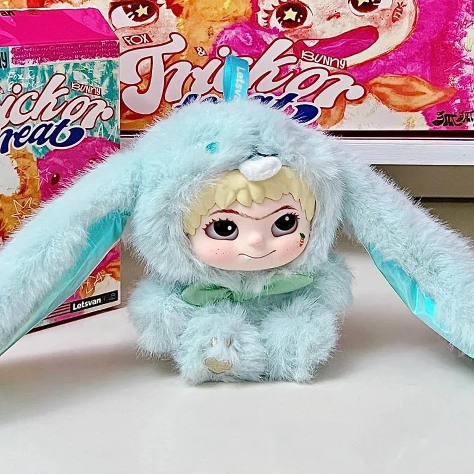 Wakuku V1 V2 Blind Box Fox & Bunny Trick Or Treat Series Vinyl Doll Suprise Bag Keychain Trendy Toy Mystery Box Gifts