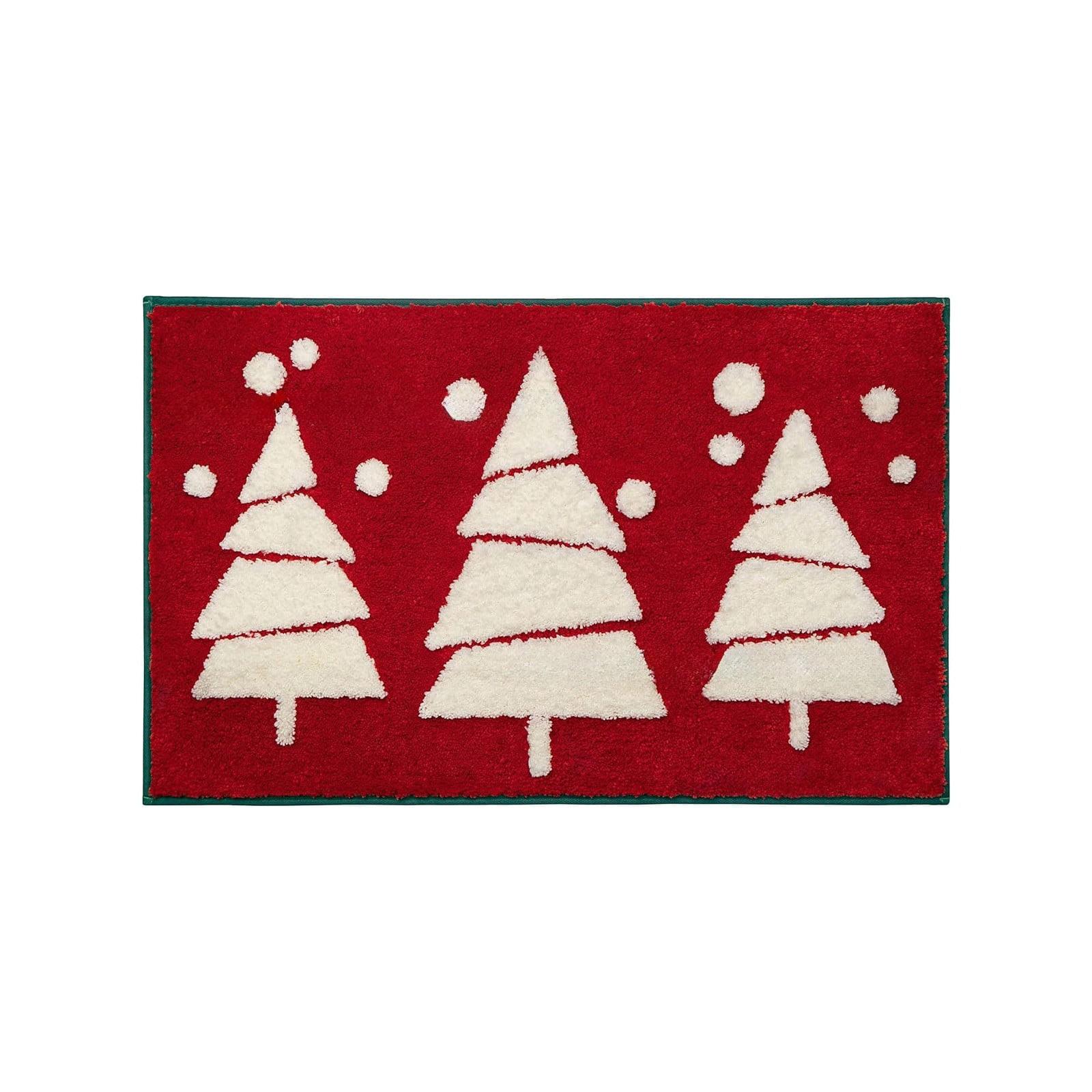

Christmas Carpet, Indoor And Outdoor Doormat, Christmas Imitation Red Entrance Carpet Christmas Tree Carpet Bathroom Anti-slip Mat One Size