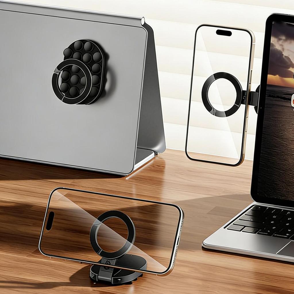Suction Magnetic Phone Mount 360 Degree Rotating Car Phone Holder Universal Adjustable Strong Magnet Dashboard for Car Home Gym