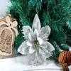 14cm Glitter Artificial Christmas Flowers Festival Decorations Or Party Wedding Decoration Celebrating Wealth Home New Year Gift