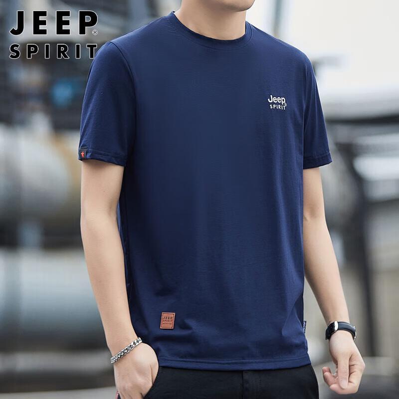 JEEP SPIRIT Men s Summer Short Sleeve Round Neck T-Shirt 2XL