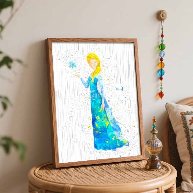 Disney Watercolor Elsa Paint by Numbers Painting Kit Handmade Diy Home Decor Gifts Wall Art Canvas Picture Craft Hobby for Adults 130