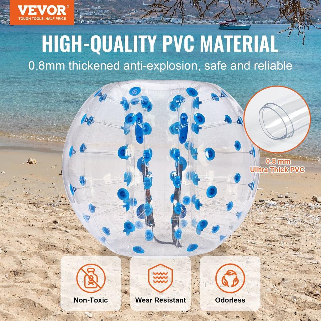 Inflatable Bumper Ball 1-Pack, 5FT/1.5M Body Sumo Zorb Balls for Teen & Adult, 0.8mm Thick PVC Human Hamster Bubble Balls for Outdoor Team Gaming