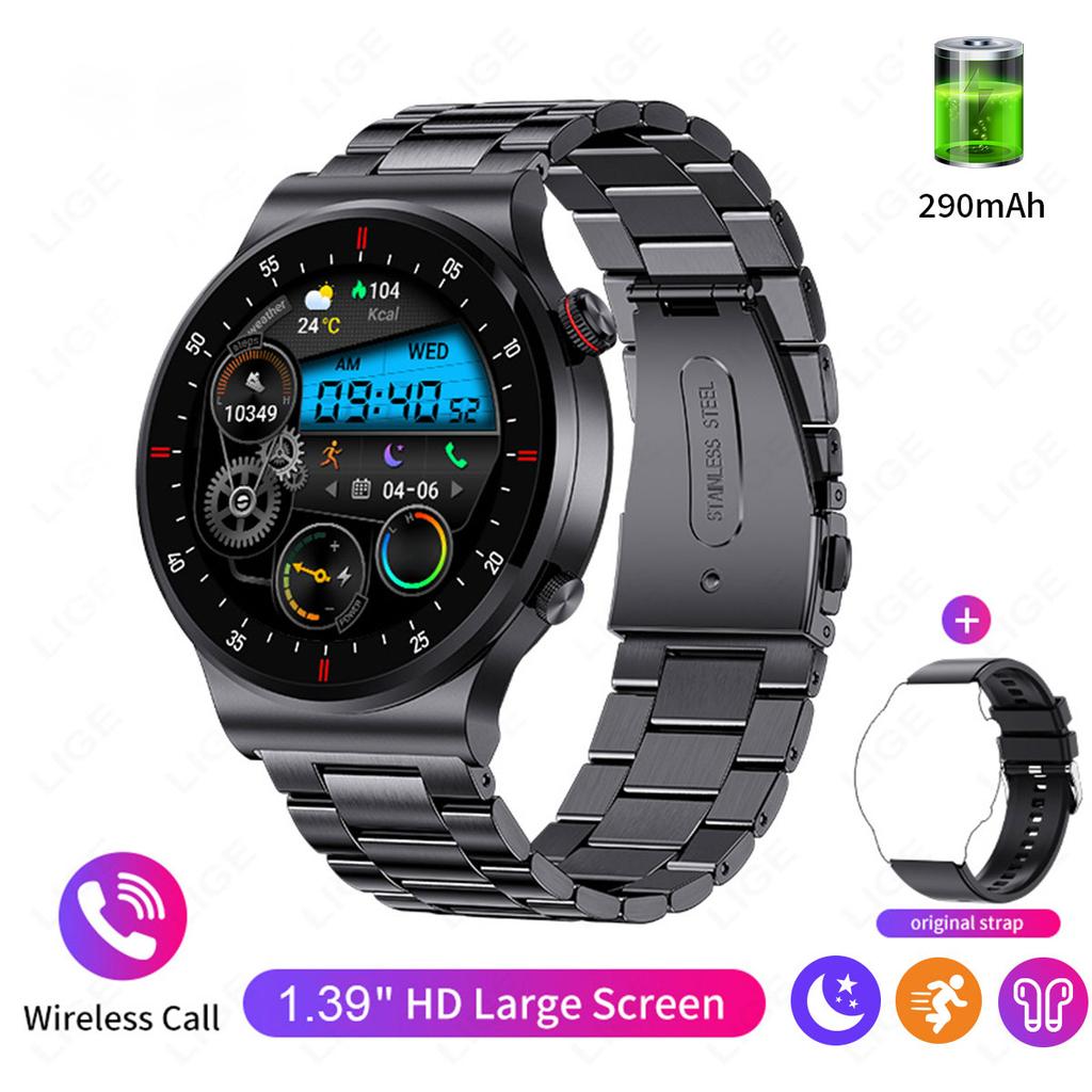 Outdoor Sport Smart Watch Men 1.85 inch AMOLED Screen Health Detection Waterproof Bluetooth Call Smartwatch For Android OS