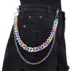 Candy Color Double Layer High Street Acrylic Pants Chain Adjustable Length Waist Chain Accessory for Fashion Enthusiasts