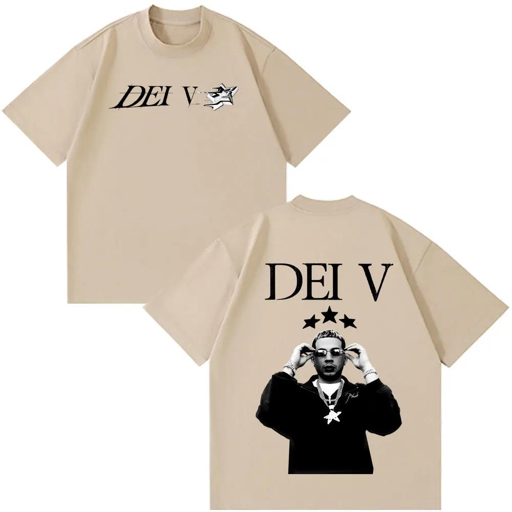 

Rapper Dei V Quien Es Dei V Tour 2026 Print T Shirt Unisex Women Vintage Tshirt Shortsleeved Cotton Casual Gothic Punk Tshirts S