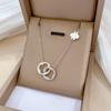 Geometric Animal Temperament Personality Minimalist Wind Furnace Real Gold Necklace Female Collarbone Chain
