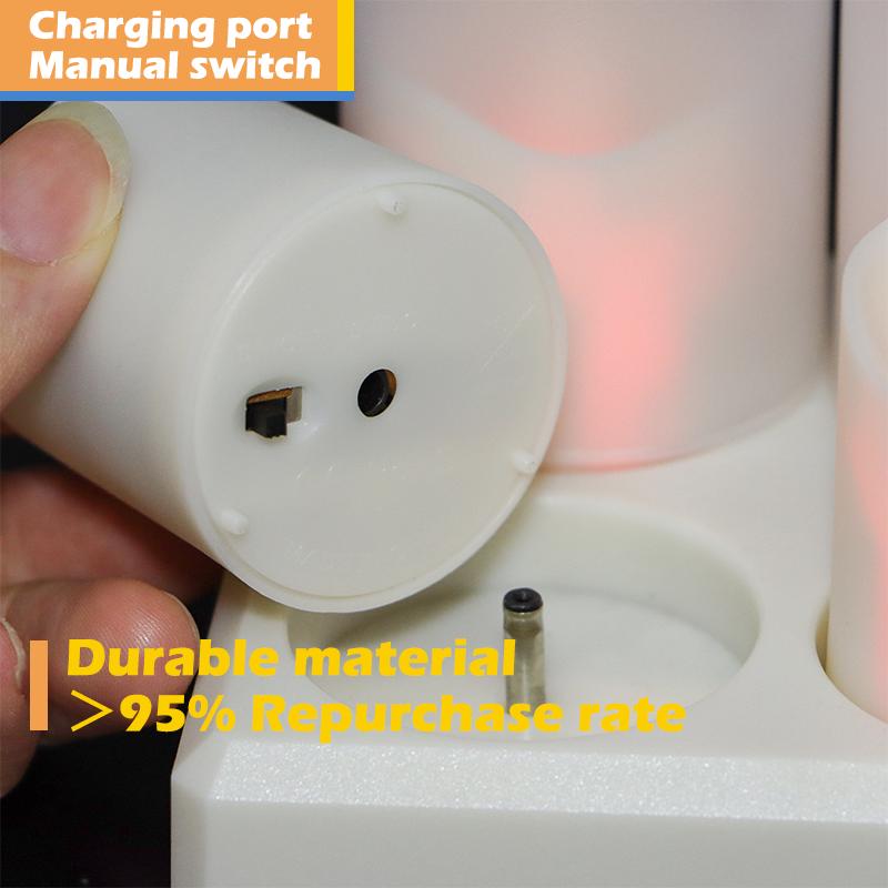 6 Pack LED Tea Light Candles with Remote Timer, Rechargeable Candles with Charging Station for Home Christmas