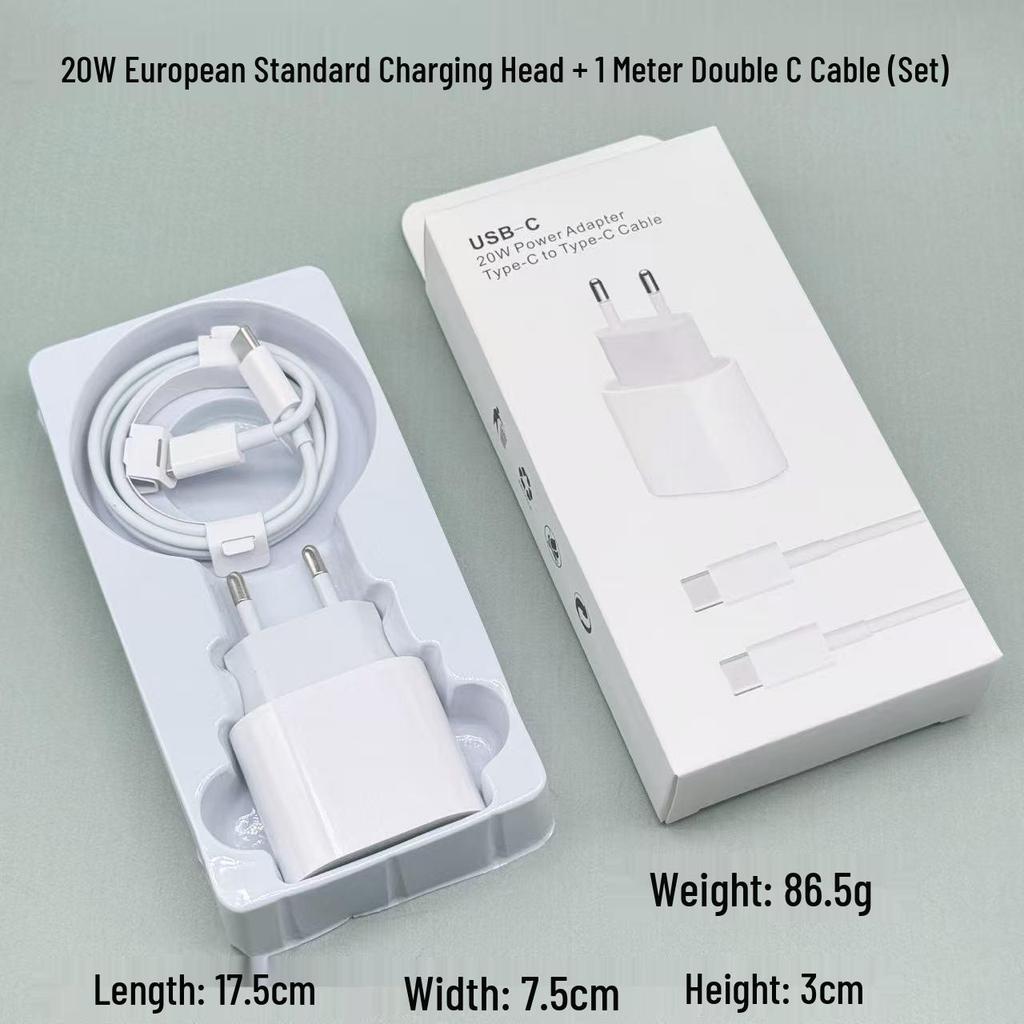 PD20W European Fast Charger for iPhone 13/17 & Tablets - 20W CE Certified.