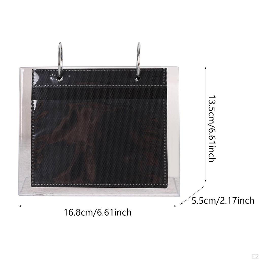 Acrylic L Shape Photo Display Stand with 17 Sheet Folders for Wallet Images