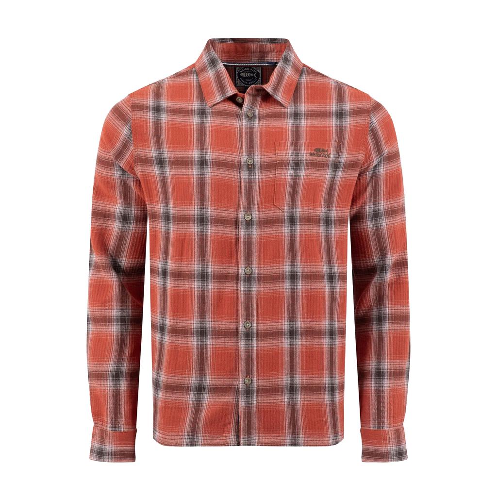 Weird Fish Mens Broxton Herringbone Check Long-Sleeved Shirt