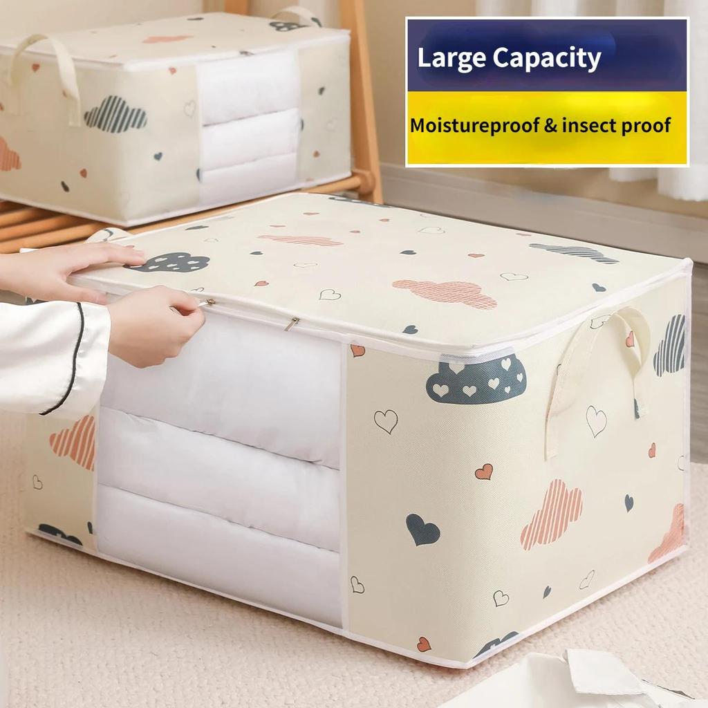 50/75L Visual Trapunta Biancheria Da Letto di Stoccaggio Armadio Organizzatore Guardaroba Trapunta Vestiti Sacchetto di Immagazzinaggio Organizzatore Coperta Smistamento Borse a prova di Polvere