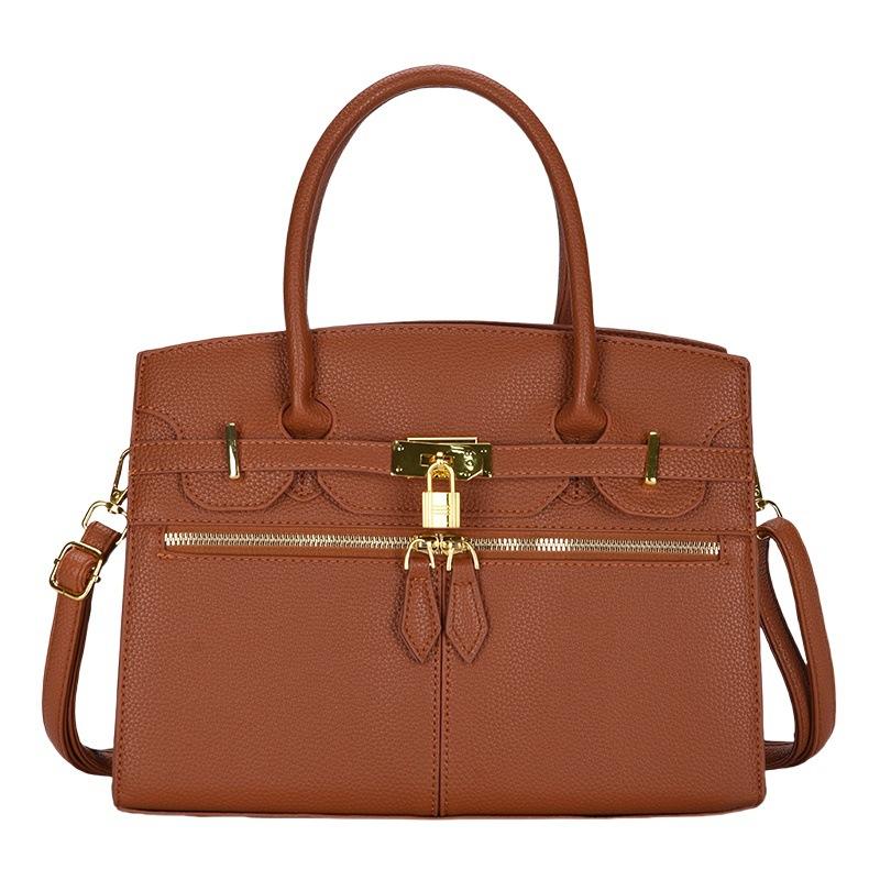 Узор личи легкая роскошь большая вместимость высокое качество мягкая прочная модная изысканная легкая для поездок на работу для улицы пляжная кроссбоди сумка на плечо коричневый 2877₽