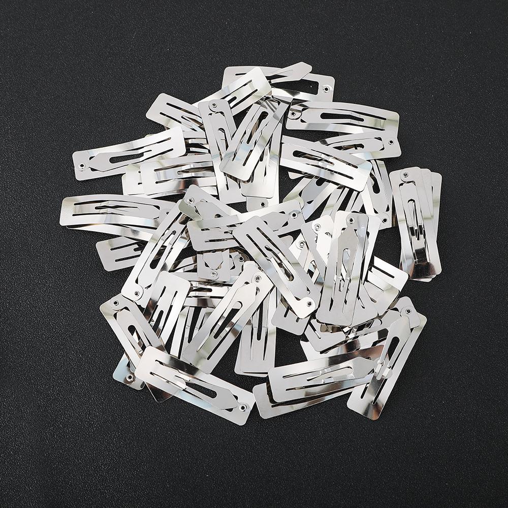 10/20/40pcs 5cm Silvery Y2K HairClip BB Hair Clips for Girls Metal Snap Clip Hairpins Barrettes Hair Accessories