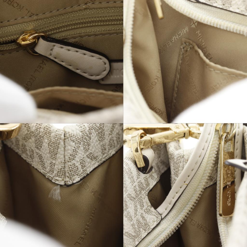 Michael Kors Mirela Small Handbag 35F2G7ZC5B 2WAYShoulder Signature White PVC Women Used