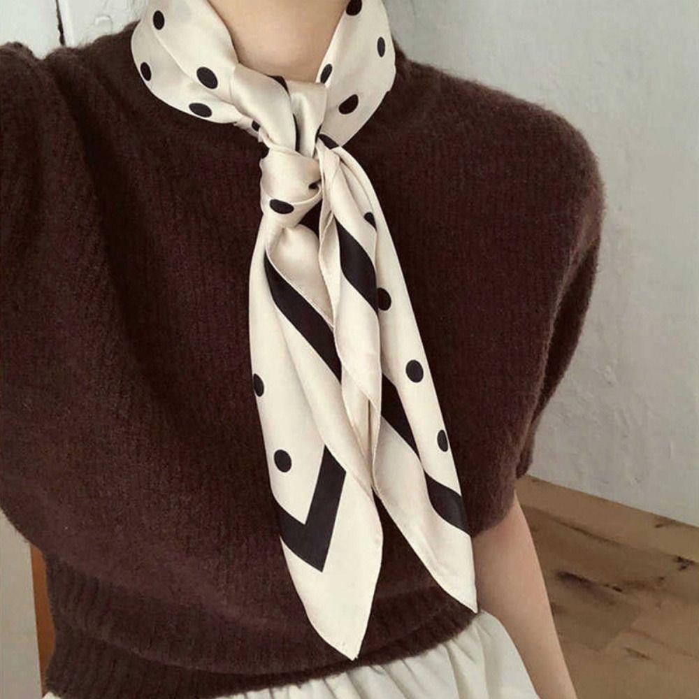 Square Hair Scarf Double Sides Neckerchief Fashion Silk Scarf  Gift