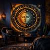 Retro Sun Moon Constellation Tapestry Celestial Starry Sky Wall Hanging Bohemian Aesthetic Bedroom Home Decor