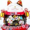 EnergyPower Maneki Neko Premium Porcelain Gold Fortune Bringing Large Cushion Hand-painted Handmade Cat Opening Celebration Business Lucky Item Wealth