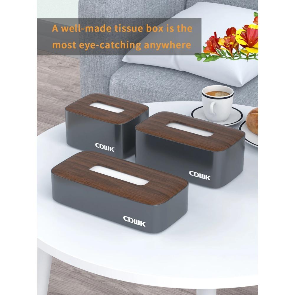Desktop Tissue Case Wood Grain Napkin Holder Organizer for Bathroom Toilet Car Table Storage Paper Tissue Box Dispenser