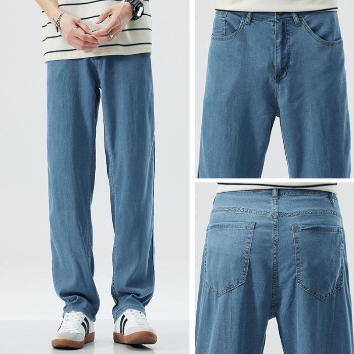Summer Tiansi Thin and Soft Men's Jeans Loose Straight and Versatile
