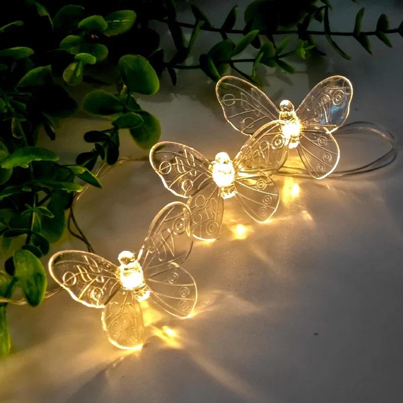 10LED Butterfly Transparent LED 150CM String Lights Home Decor Waterproof for Weddings Light String Colorful Battery Powered