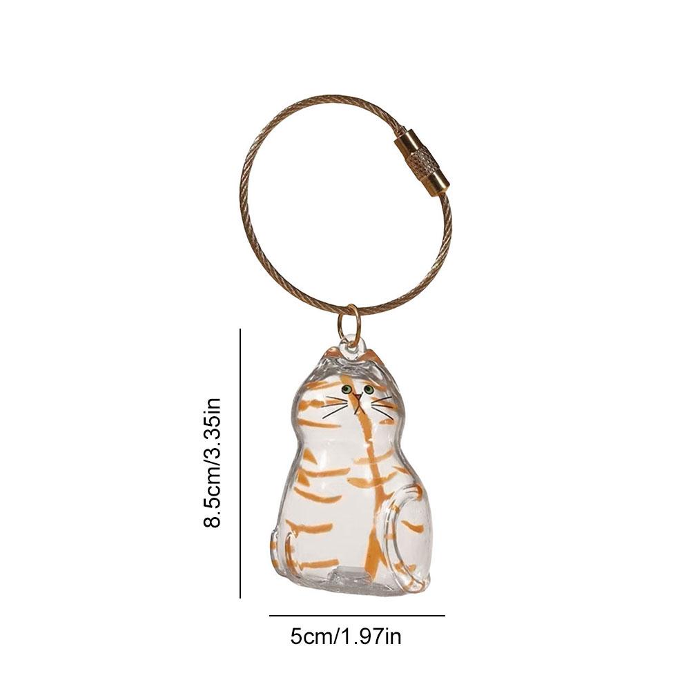 

1-10Pcs Cat Keychain Pendant Cat Hair Storage Box Backpack Ginger Cat Siamese Hanging Pet Hair Grooming Souvenirs Birthday Gifts