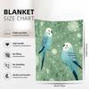 Vintage Mint Green Parrot Flannel Printed Blanket Suitable for All Seasons Suitable for Living Room Office Sofa and Travel