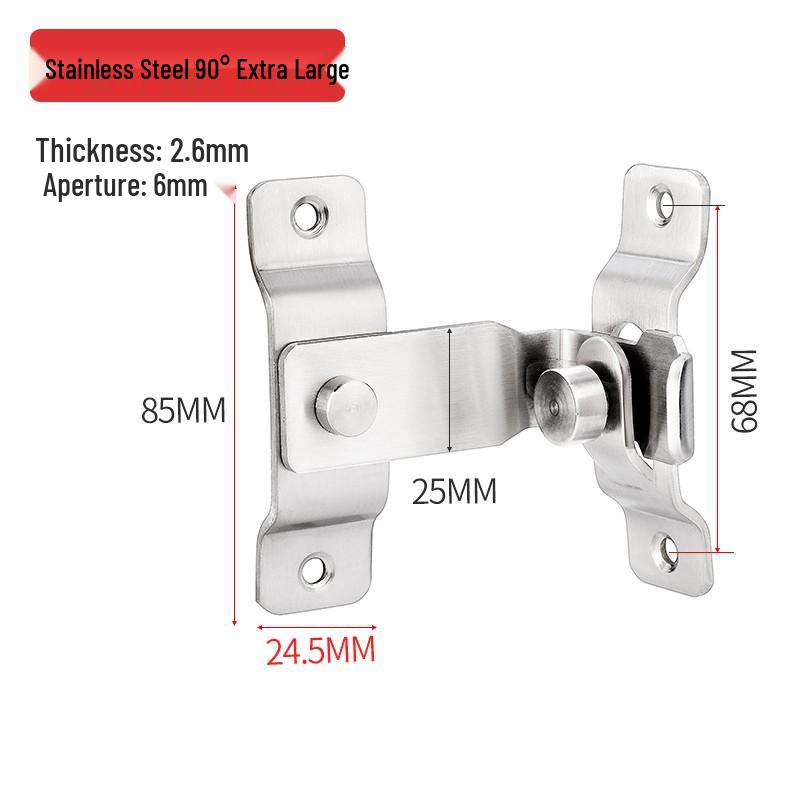 Right-Angle Push-Pull Door Latch Bolt for Sliding and House Doors.