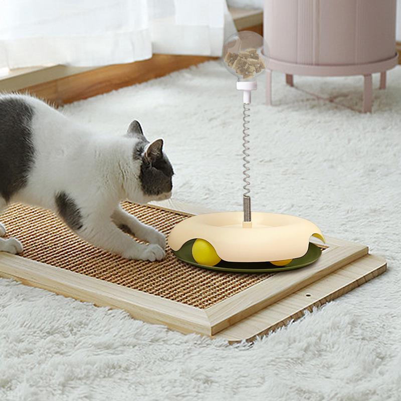 Cat Treat Dispenser Toy Treat Puzzles For Indoor Cats Multifunctional Cat Treat Dispenser Toy Interactive Ball Cat Puzzle Feeder