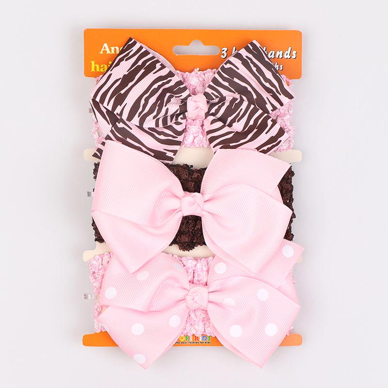 Children's Red Bow Headband Set: 3-Piece Elastic Baby Girl Hair Accessory
