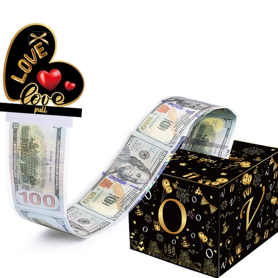 Valentine's Day Surprise Cash Gift Box with Pull-Out Red Envelope