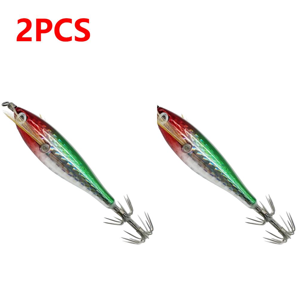 Laser Horizontal Shrimp Squid Hook Webfoot Octopus Egi Artificial Fishing Lure Shrimp Bait Wood Shrimp Bait Sturdy Squid Hook
