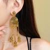 Silver Needle Ethnic Flower Tassel Earrings - Retro High-End Dangle Jewelry with Unique Personality