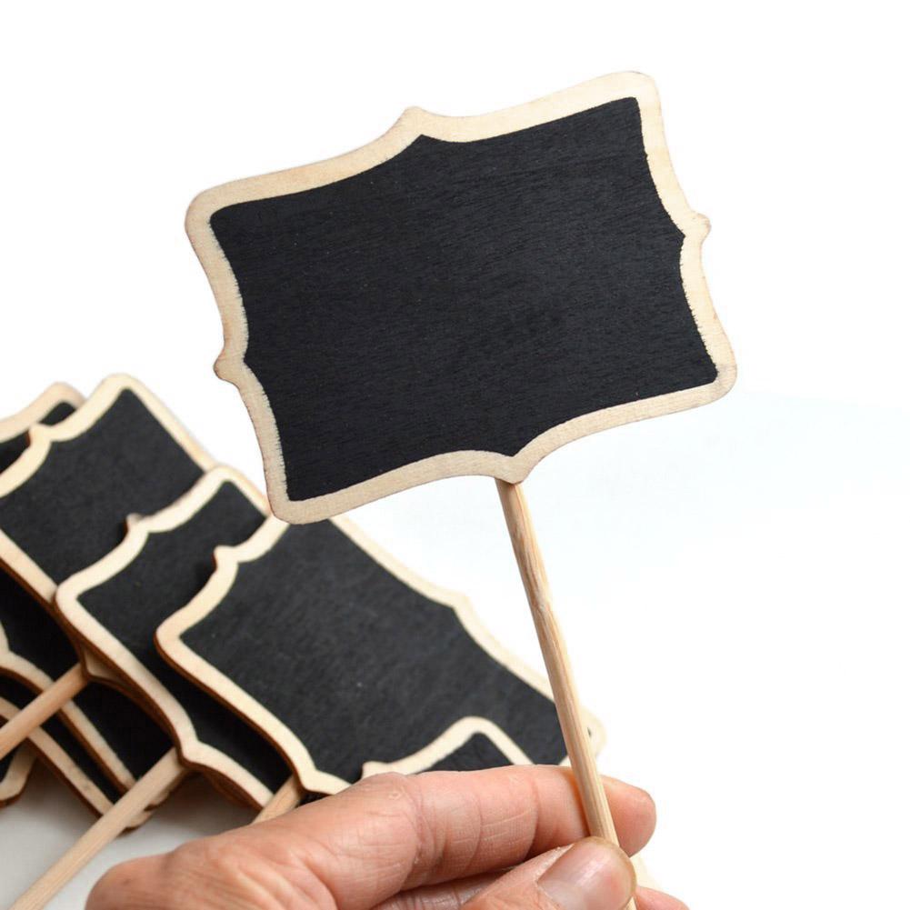 10PCS Mini Blackboard Small Wooden Message Board Sign Chalkboards